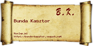 Bunda Kasztor névjegykártya
